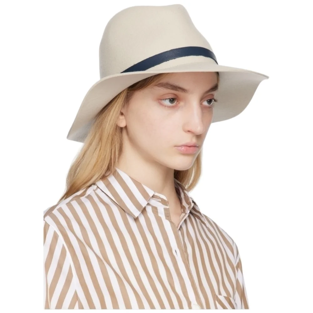 rag & bone Finley Wool Fedora, Size Small, Parchment, NWT